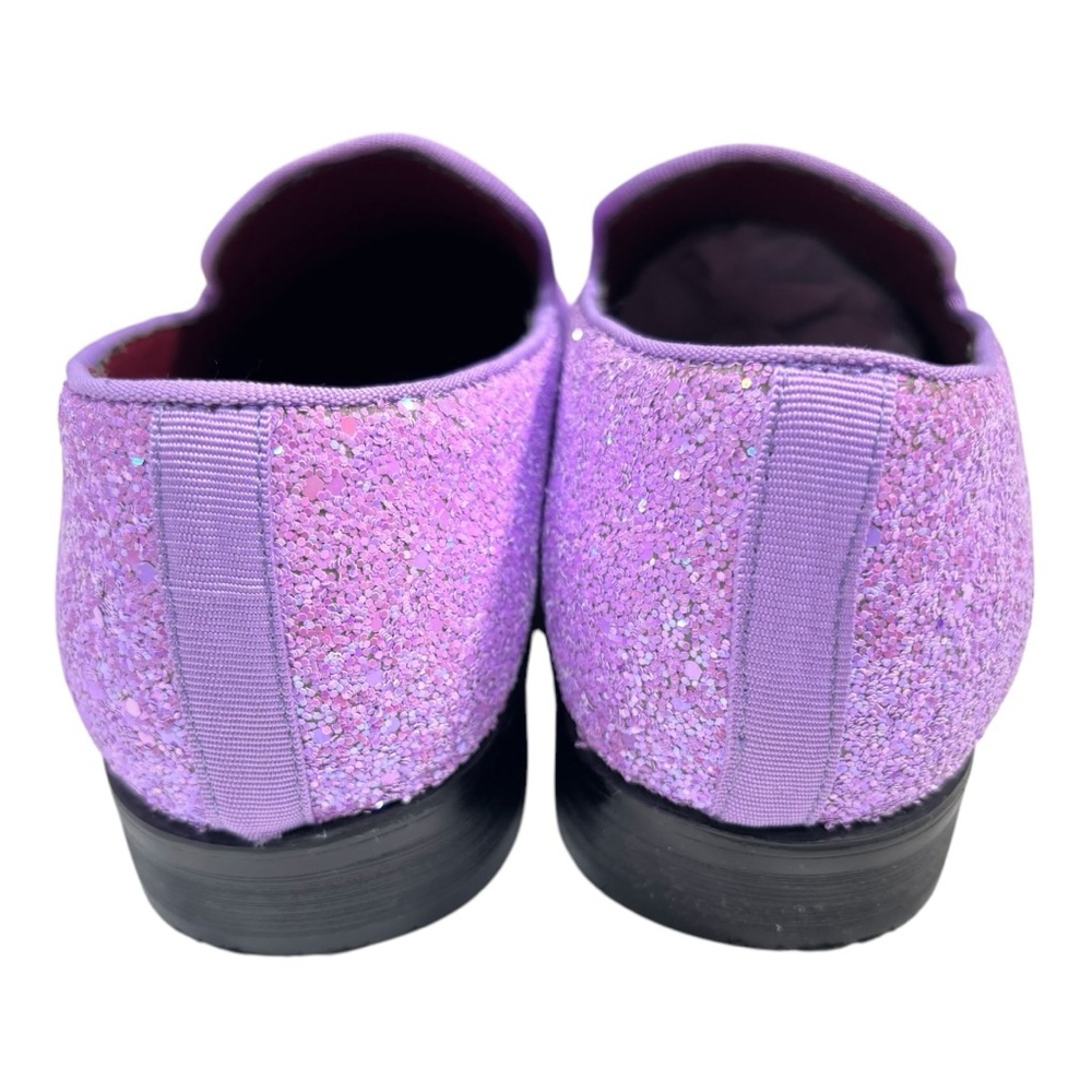 Purple Glitter Size 9.5 Loafers with Bow Tie - Picture 11 of 13